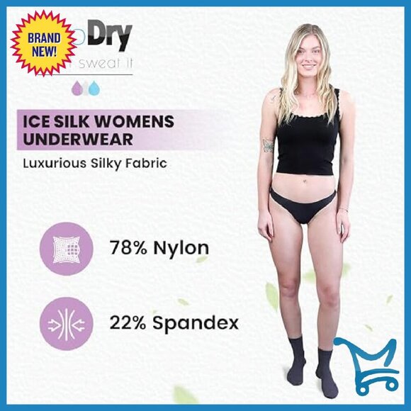 Seamless Silk Panties 3-Pack - Moisture-Wicking Nylon/Spandex - Sizes S-XL - Picture 7 of 8